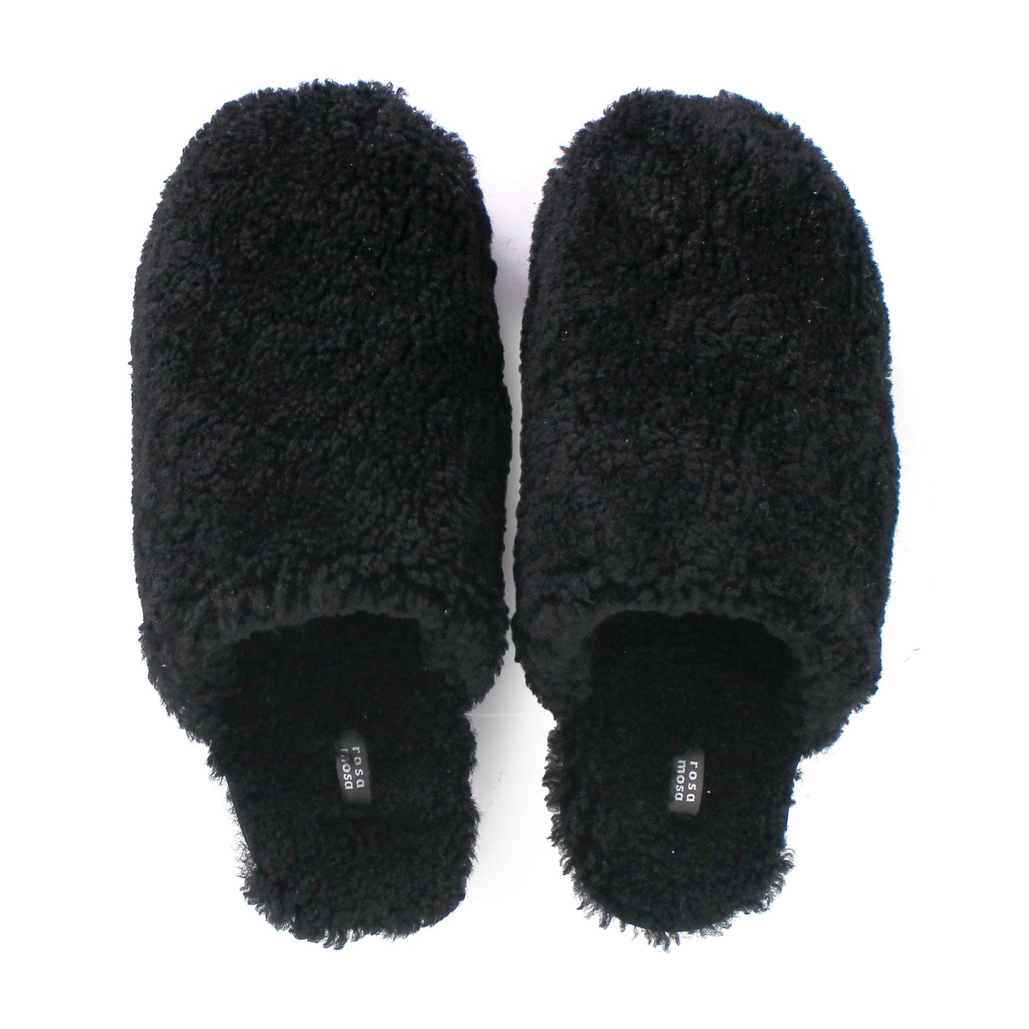 Rosa Mosa pantoffle black shearling dark wooden clog adult shoe man woman